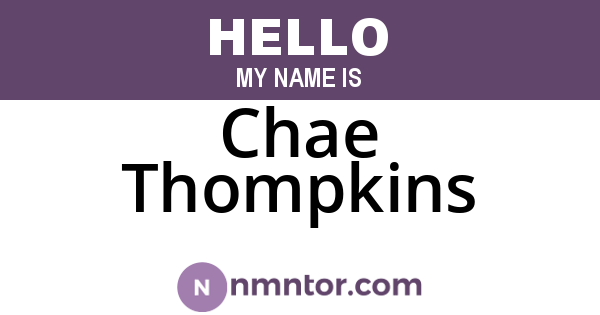 Chae Thompkins