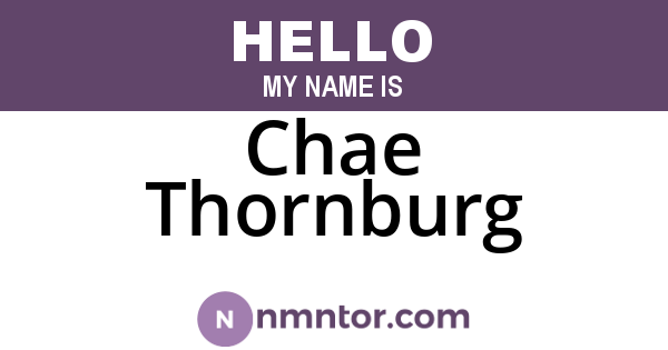 Chae Thornburg