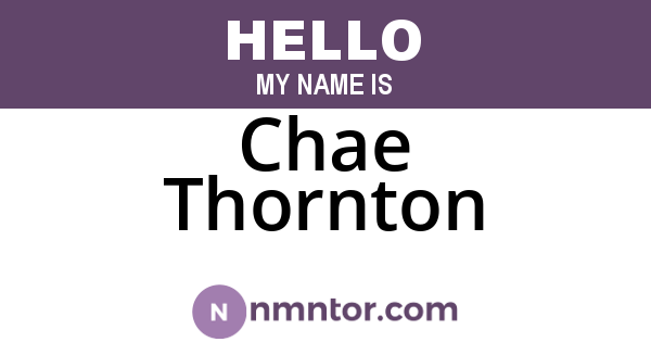 Chae Thornton