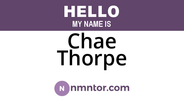 Chae Thorpe