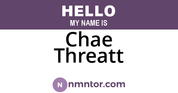 Chae Threatt