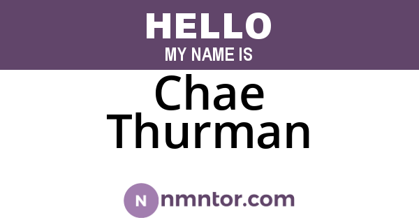 Chae Thurman