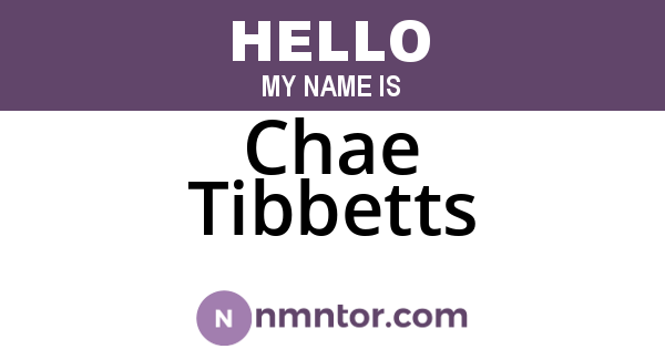 Chae Tibbetts