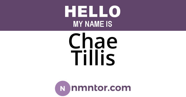 Chae Tillis