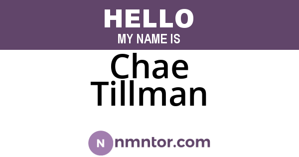 Chae Tillman