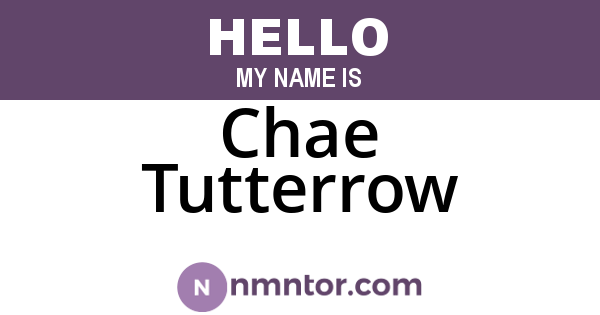 Chae Tutterrow