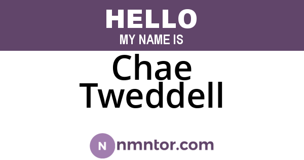 Chae Tweddell
