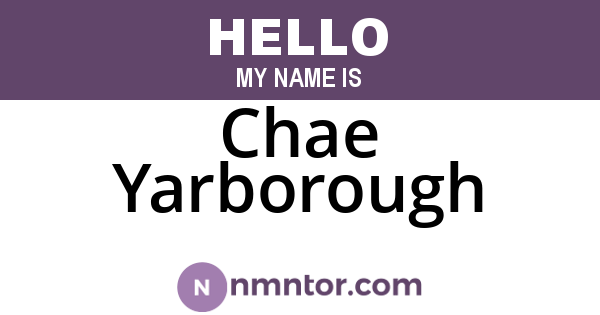 Chae Yarborough