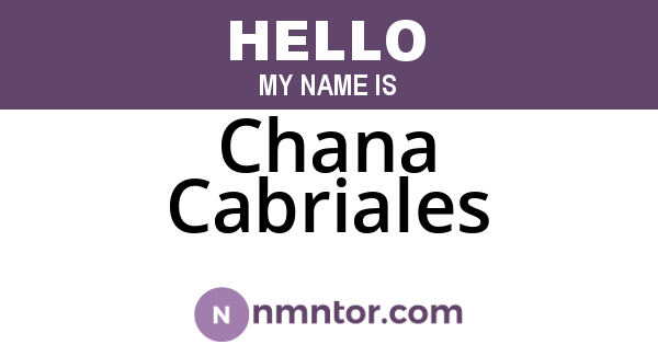 Chana Cabriales