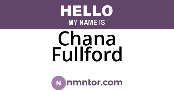 Chana Fullford