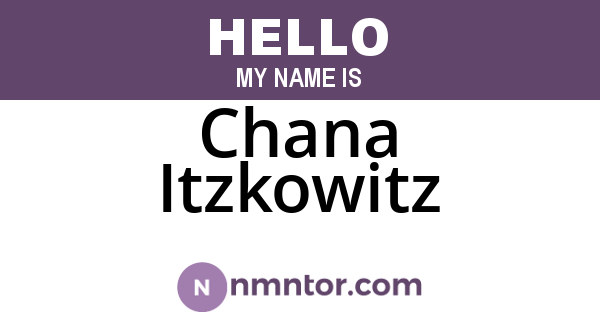 Chana Itzkowitz
