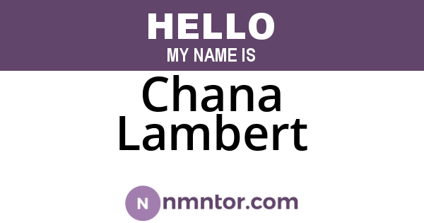 Chana Lambert