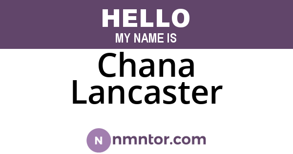 Chana Lancaster