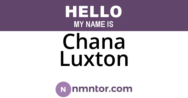 Chana Luxton