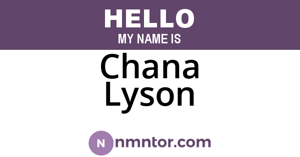 Chana Lyson