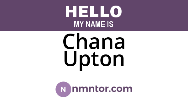 Chana Upton