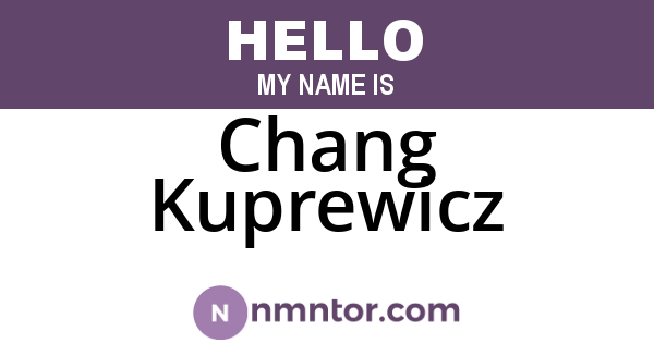 Chang Kuprewicz