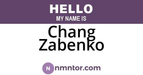 Chang Zabenko