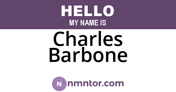 Charles Barbone