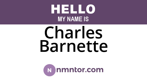 Charles Barnette