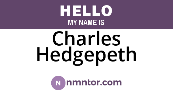 Charles Hedgepeth