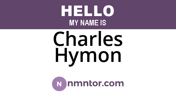 Charles Hymon