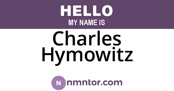 Charles Hymowitz