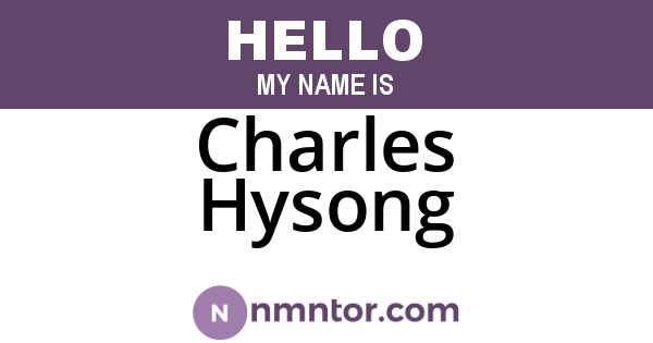 Charles Hysong