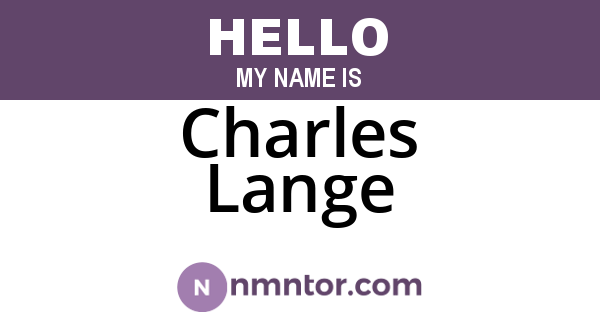Charles Lange