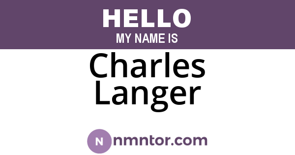 Charles Langer