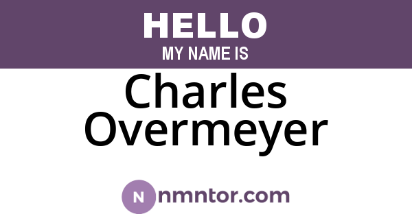 Charles Overmeyer