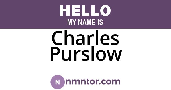 Charles Purslow