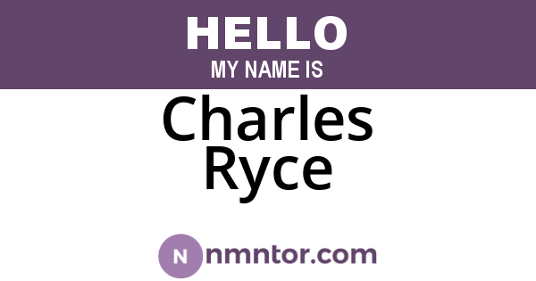 Charles Ryce