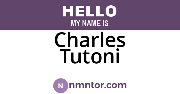 Charles Tutoni