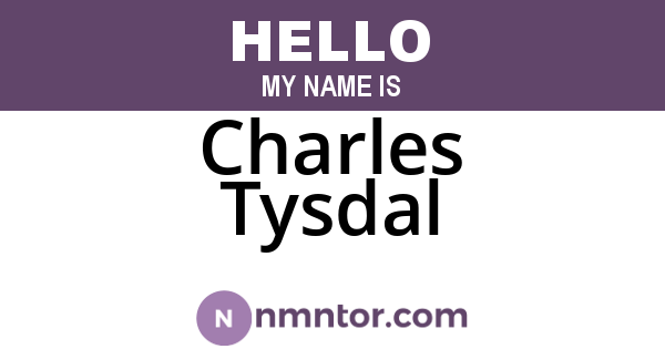 Charles Tysdal