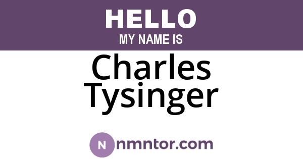 Charles Tysinger