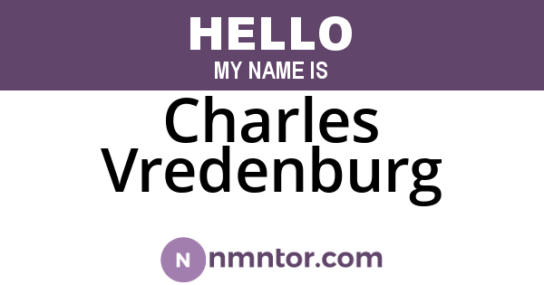 Charles Vredenburg