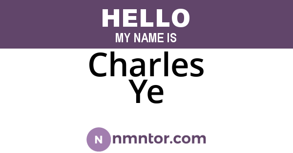 Charles Ye