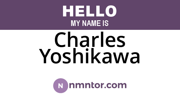 Charles Yoshikawa