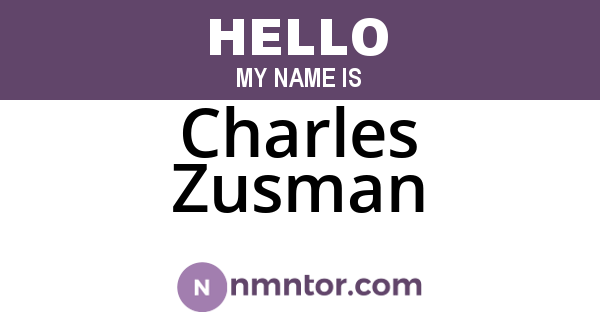 Charles Zusman