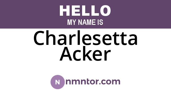 Charlesetta Acker