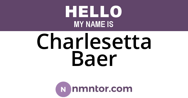 Charlesetta Baer