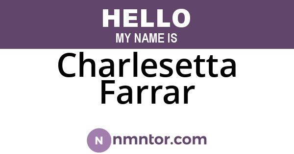 Charlesetta Farrar