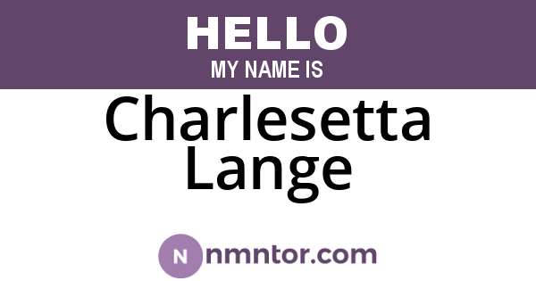 Charlesetta Lange