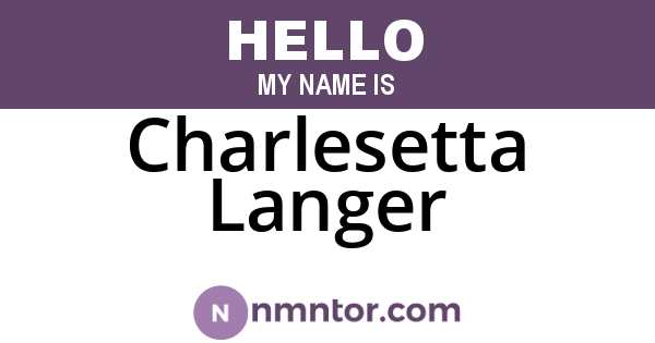 Charlesetta Langer