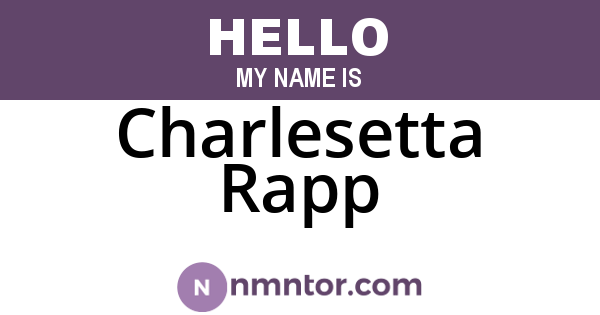 Charlesetta Rapp