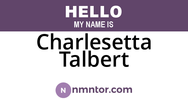 Charlesetta Talbert