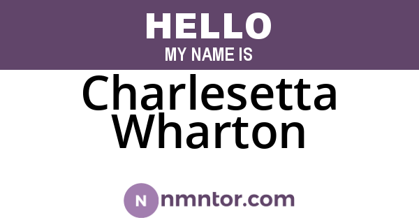 Charlesetta Wharton