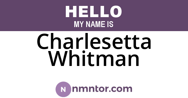 Charlesetta Whitman