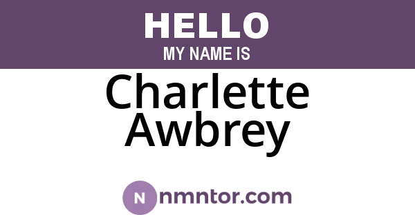 Charlette Awbrey